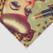 かわいいヴィンテージヒョウ柄の女の子 薄葉紙 (詳細)