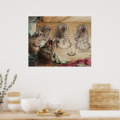 かわいいヴィンテージビアトリックスポッター5ネズミ裁縫子供部屋 ポスター (キッチン)