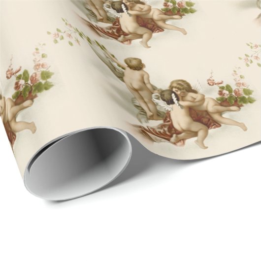 かわいいヴィンテージビクトリアンクリスマスエンジェルWr ラッピングペーパー (ロールコーナー)