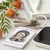 かわいいヴィンテージビクトリアンフラワーガール キーホルダー (正面右)