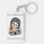 かわいいヴィンテージビクトリアンフラワーガール キーホルダー (裏面)