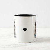 かわいいヴィンテージビクトリアンフラワーガール ツートーンマグカップ (中央)