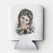 かわいいヴィンテージビクトリアンフラワーガール 缶クーラー (裏面)