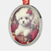 かわいいヴィンテージビコンフリ絵を描セ メタルオーナメント (左)