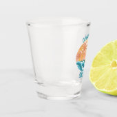 かわいいヴィンテージビーチウェーブスサンシャインブルーサーファー ショットグラス (左)
