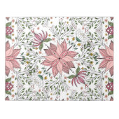 かわいいヴィンテージピンクフローラドードルタイルアート ノートパッド (正面)