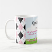 かわいいヴィンテージピンクベビーガールキャリッジ コーヒーマグカップ (左)