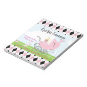 かわいいヴィンテージピンクベビーガールキャリッジ ノートパッド (回転)