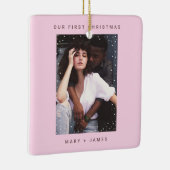 かわいいヴィンテージピンク |とメリー写結婚した真 セラミックオーナメント (右)