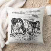 かわいいヴィンテージファームカントリー牛の装飾 クッション (ブランケット)