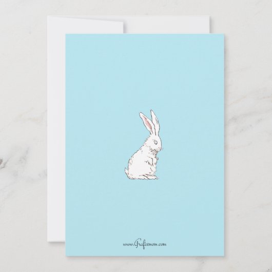 かわいいヴィンテージファームガールとイースターバニー シーズンカード (裏面)