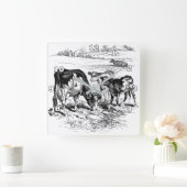 かわいいヴィンテージファームハウスフシキッチンカントリー スクエア壁時計 (ホーム)