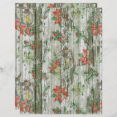 かわいいヴィンテージフェイクウッドクリスマススクラップブック紙 (正面/裏面)