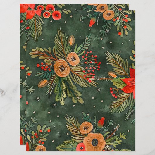 かわいいヴィンテージフェスティバルスクラップブック紙 (正面/裏面)