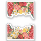 かわいいヴィンテージフローラガーデンスクラップブックイラストレーション シール (正面)