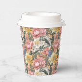 かわいいヴィンテージフローラタイル模様 紙コップ (右)