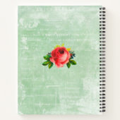 かわいいヴィンテージフローラレシピオーガナイザ ノートブック (裏面)