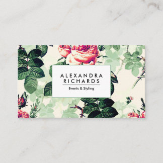 かわいいヴィンテージフローラ 名刺