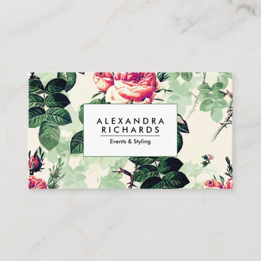 かわいいヴィンテージフローラ 名刺 (正面)