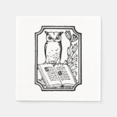 かわいいヴィンテージブッククラブフクロウパーティーナプキン スタンダードカクテルナプキン (正面)