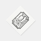 かわいいヴィンテージブッククラブフクロウパーティーナプキン スタンダードカクテルナプキン (角)