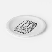 かわいいヴィンテージブッククラブフクロウパーティープレート ペーパープレート (アングル)