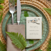 かわいいヴィンテージブルーバード結婚式招待状 招待状