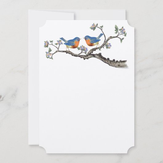 かわいいヴィンテージブルーバード結婚式招待状 招待状 (裏面)