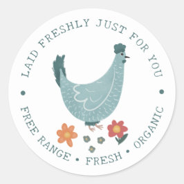 かわいいヴィンテージブルーファーム卵箱 ラウンドシール