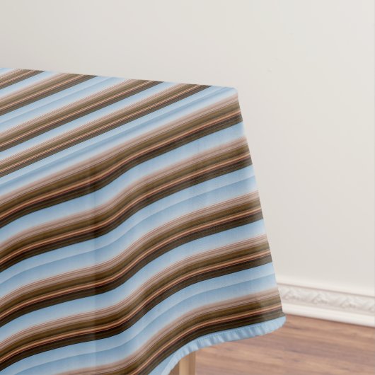 かわいいヴィンテージブルーブラウンストライプズ テーブルクロス (インサイチュ)