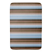 かわいいヴィンテージブルーブラウンストライプズ バスマット (正面縦)