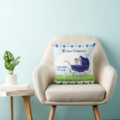 かわいいヴィンテージブルー男の赤ちゃんキャリッジ クッション (椅子)