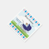 かわいいヴィンテージブルー男の赤ちゃんキャリッジ スタンダードカクテルナプキン (角)