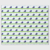 かわいいヴィンテージブルー男の赤ちゃんキャリッジ ラッピングペーパー (フラット)