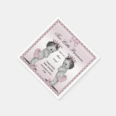 かわいいヴィンテージプリンセスツインズベビーシャワー スタンダードカクテルナプキン (角)