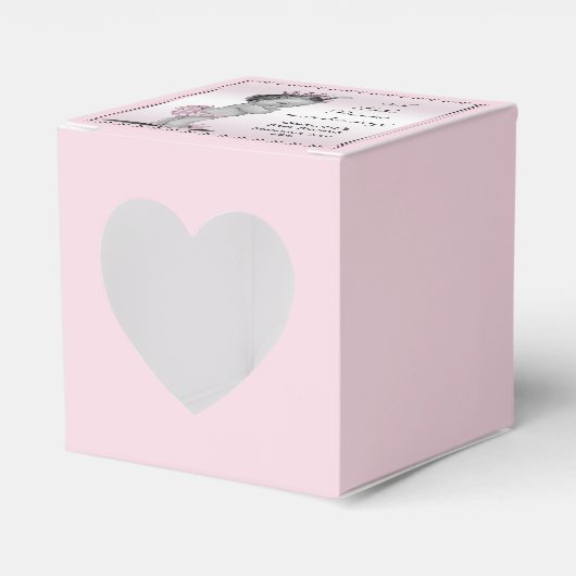 かわいいヴィンテージプリンセスベビーシャワーありがとう フェイバーボックス (正面サイド)