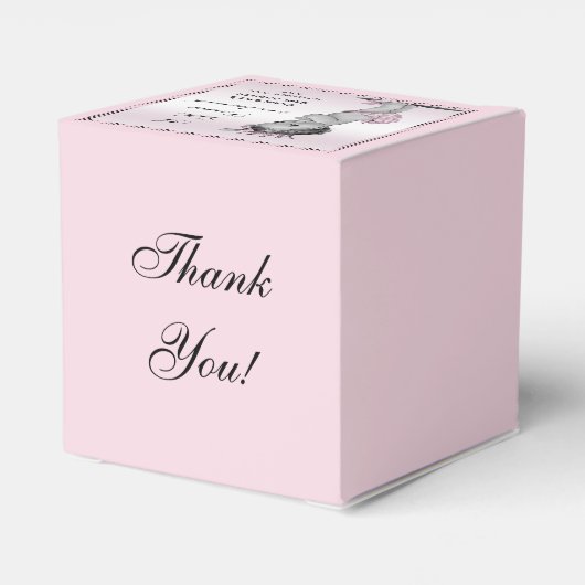 かわいいヴィンテージプリンセスベビーシャワーありがとう フェイバーボックス (裏面サイド)