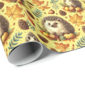 かわいいヴィンテージヘッジホッグのシームレスパターン ラッピングペーパー (ロールコーナー)