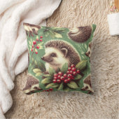 かわいいヴィンテージヘッジホッグパターン クッション (ブランケット)