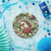 かわいいヴィンテージヘッジホッグパターン ペーパープレート (パーティー)