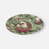 かわいいヴィンテージヘッジホッグパターン ペーパープレート (アングル)