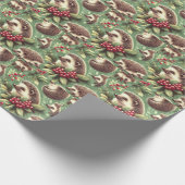 かわいいヴィンテージヘッジホッグパターン ラッピングペーパー (角)