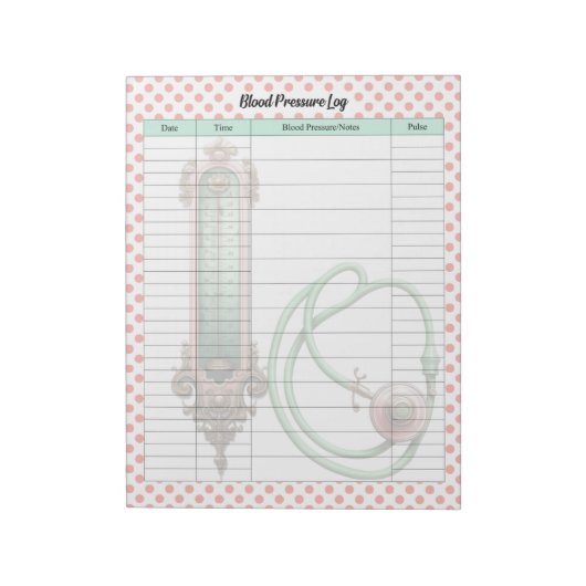 かわいいヴィンテージヘルスケア血圧計 ノートパッド (回転)