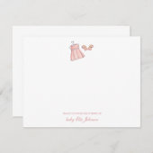 かわいいヴィンテージベビーガールドレス&シューズフラット サンキューカード (正面/裏面)