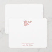 かわいいヴィンテージベビーガールドレス&シューズフラット サンキューカード (正面/裏面)