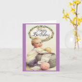 かわいいヴィンテージベビーグリーティングカード カード (黄色い花)