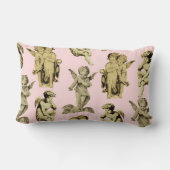 かわいいヴィンテージベビーケルビキュピッドエンジェルズピンク ランバークッション (裏面)