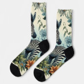 かわいいヴィンテージベビーゼブラウォーターカラー ソックス (左)