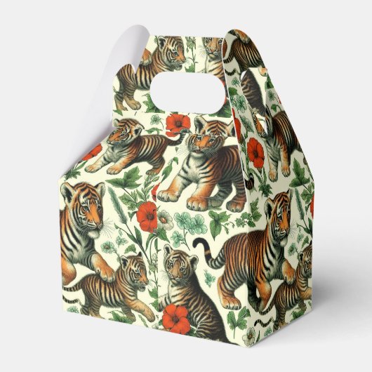 かわいいヴィンテージベビータイガーシームレス フェイバーボックス (正面サイド)