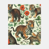 かわいいヴィンテージベビータイガーシームレス フリースブランケット (正面)